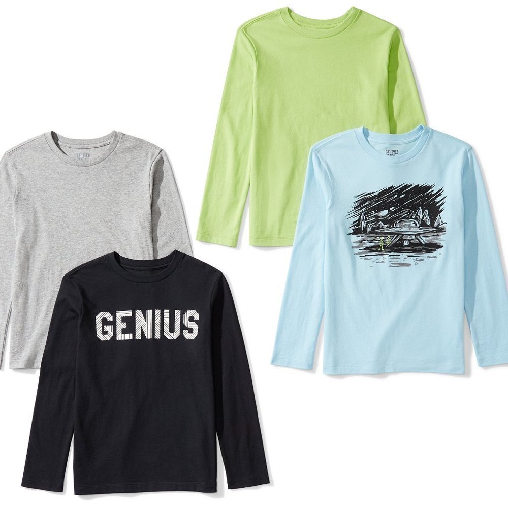 SPOTTED Zebra Boys' Long-Sleeve T-Shirts 4pc Size XS 4-5